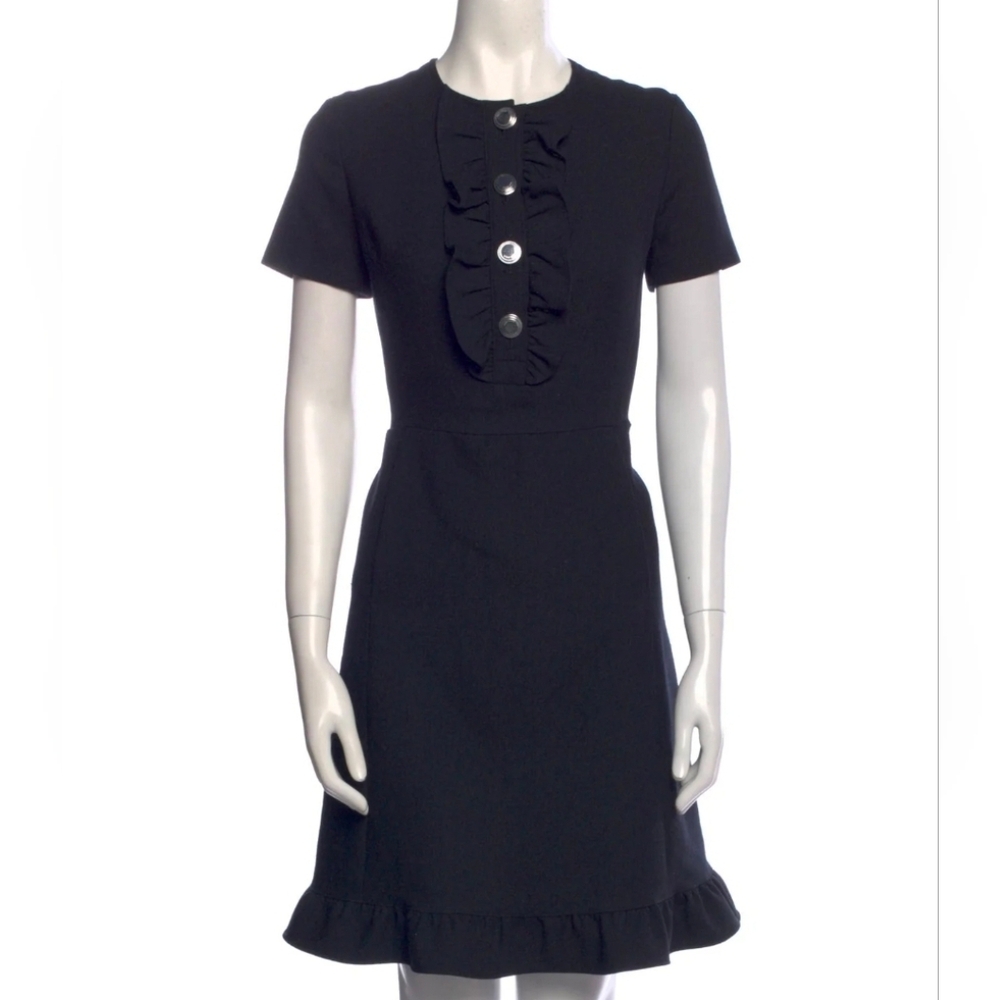 Tory Burch Black Ruffle Front Dress – Size 14